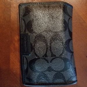 Black Signature Coach Wallet